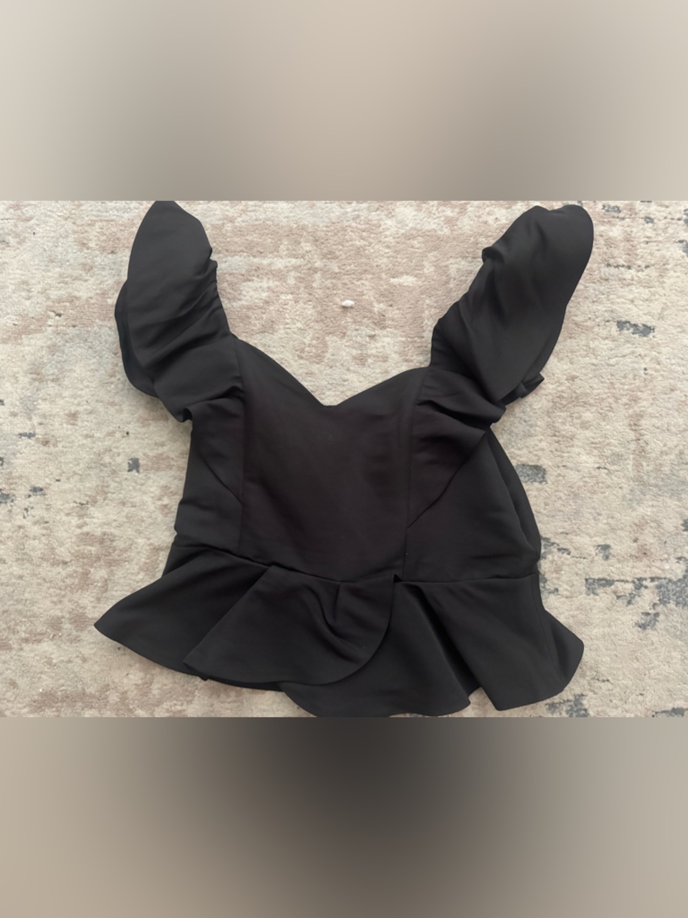 Express Black Peplum Ruffle Off-Shoulder Top Size Large